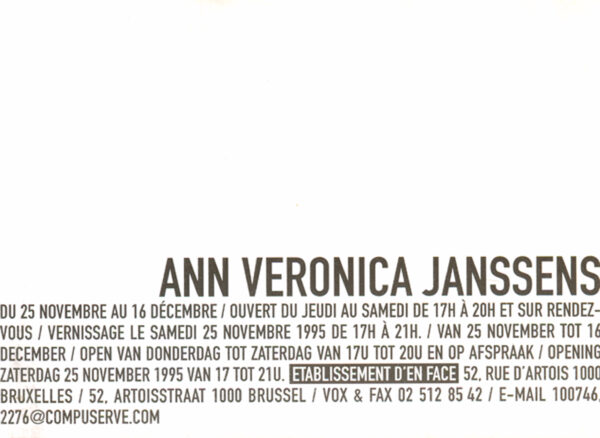  ANN VERONICA JANSSENS